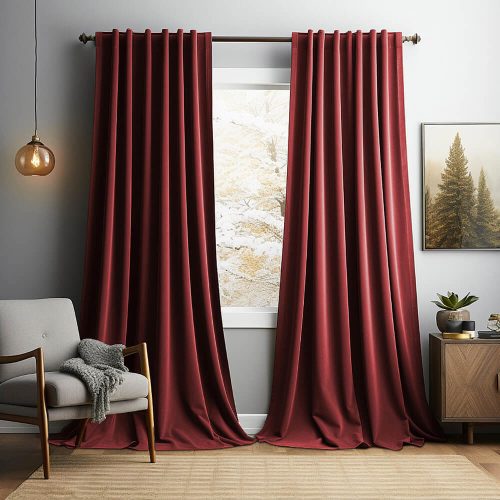 FunnyFuzzyVintageSolidVelvetThermalInsulatedBlackoutCurtains 18