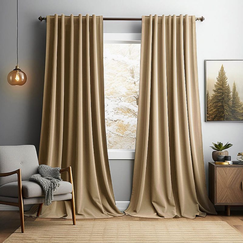 FunnyFuzzyVintageSolidVelvetThermalInsulatedBlackoutCurtains 19