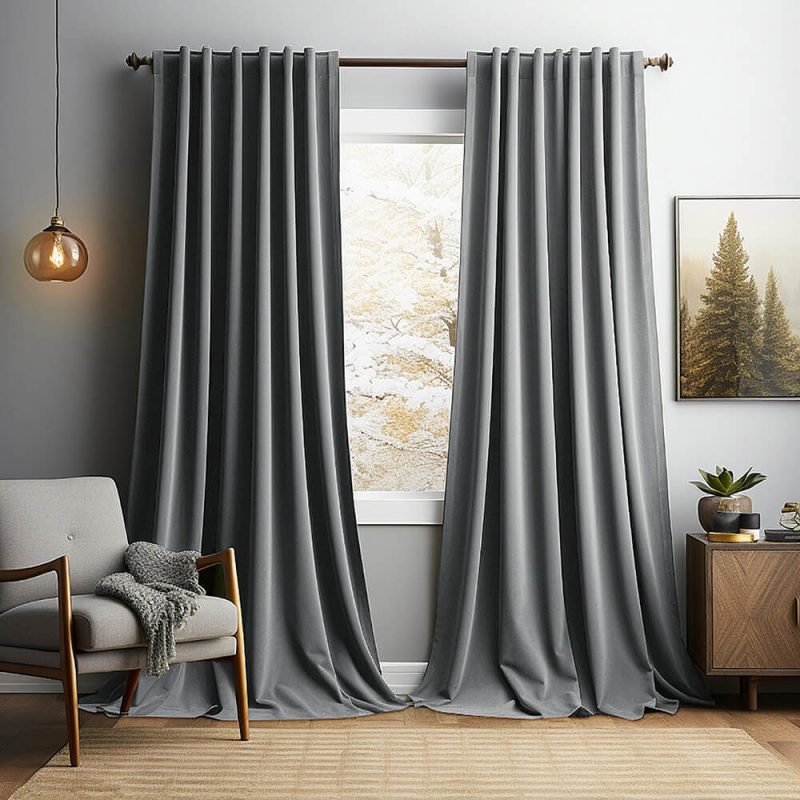 FunnyFuzzyVintageSolidVelvetThermalInsulatedBlackoutCurtains 20