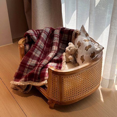 FunnyFuzzyWarmCozyPlaidSherpaFleeceThickenedBlanketforDogsandCats 6