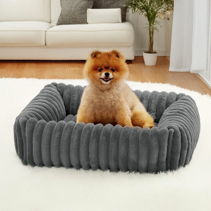 FunnyFuzzyWarmthCozyFour SidedOrthopedicSupportBolsteredDog CatBed 6