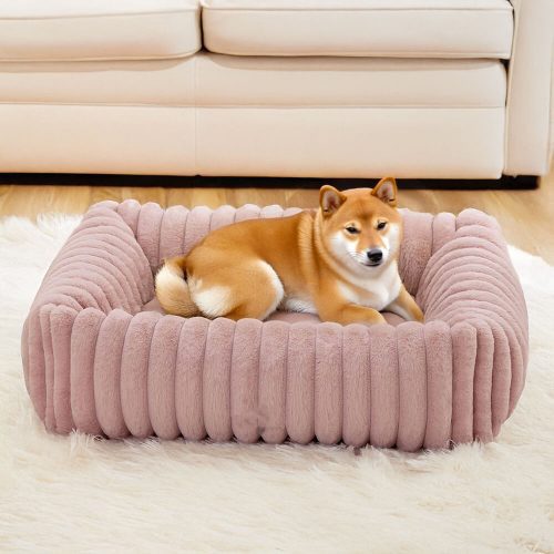 FunnyFuzzyWarmthCozyFour SidedOrthopedicSupportBolsteredDog CatBed 9