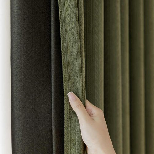 FunnyFuzzyWheatJacquardSoftThickenedChenilleSoundproofHighBlackoutCurtains 11