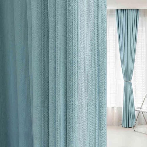 FunnyFuzzyWheatJacquardSoftThickenedChenilleSoundproofHighBlackoutCurtains 3