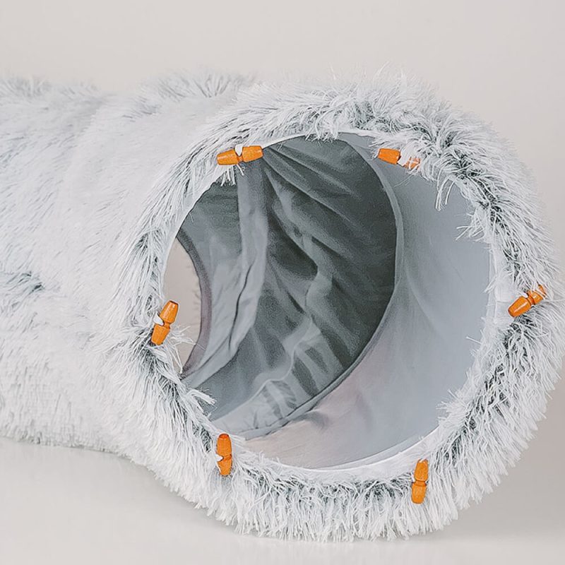 FunnyFuzzy 2in1FoldableIndoorSoftRoundCatTunnelBed4