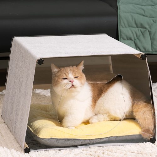 FunnyFuzzy AcrylicIndoorSimpleSolidWoodStructureCatHouse6