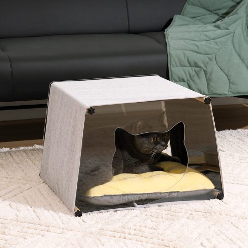 FunnyFuzzy AcrylicIndoorSimpleSolidWoodStructureCatHouse7