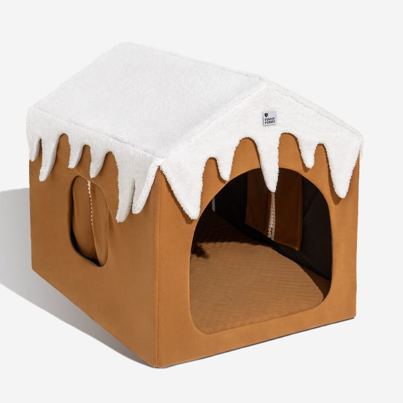 FunnyFuzzy ChristmasSnowHouseCozyWarmthLargeDogHouse4