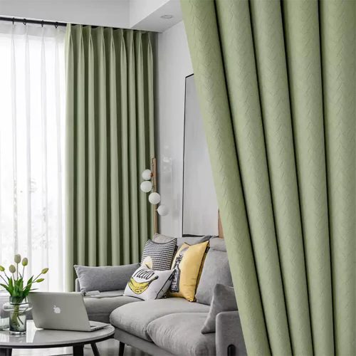 FunnyFuzzy Diamond Geometric Textured Thickened Soundproof High Blackout Curtains 17