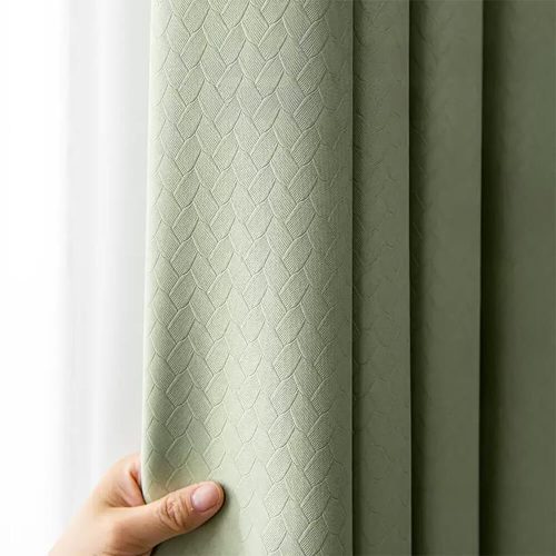 FunnyFuzzy Diamond Geometric Textured Thickened Soundproof High Blackout Curtains 19