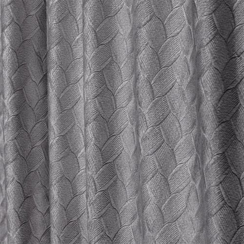 FunnyFuzzy Diamond Geometric Textured Thickened Soundproof High Blackout Curtains 2