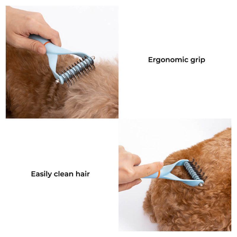 FunnyFuzzy DoublesidedBladesPetDemattingCombGroomer4