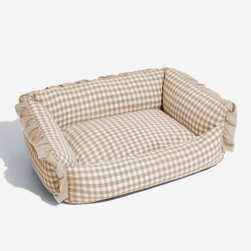 FunnyFuzzy FashionRufflePlaidDetachableWarmPetBed8