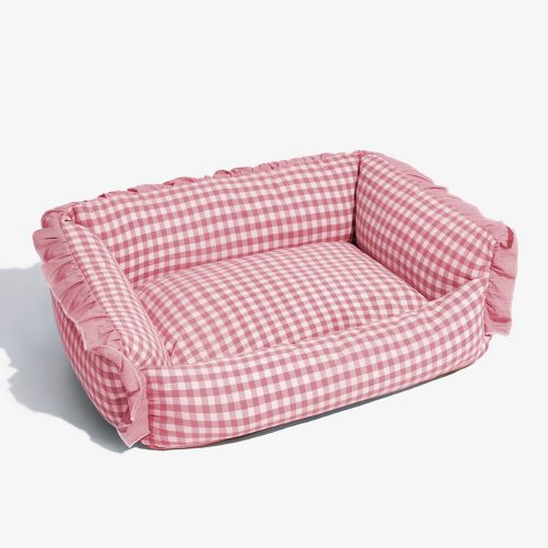 FunnyFuzzy FashionRufflePlaidDetachableWarmPetBed9