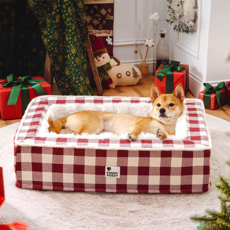 FunnyFuzzy FestiveClassicTartanCozyDogAnti AnxietyCalmingBed3 4efa6504 f683 4fa4 937c 3dc5ac7297b8