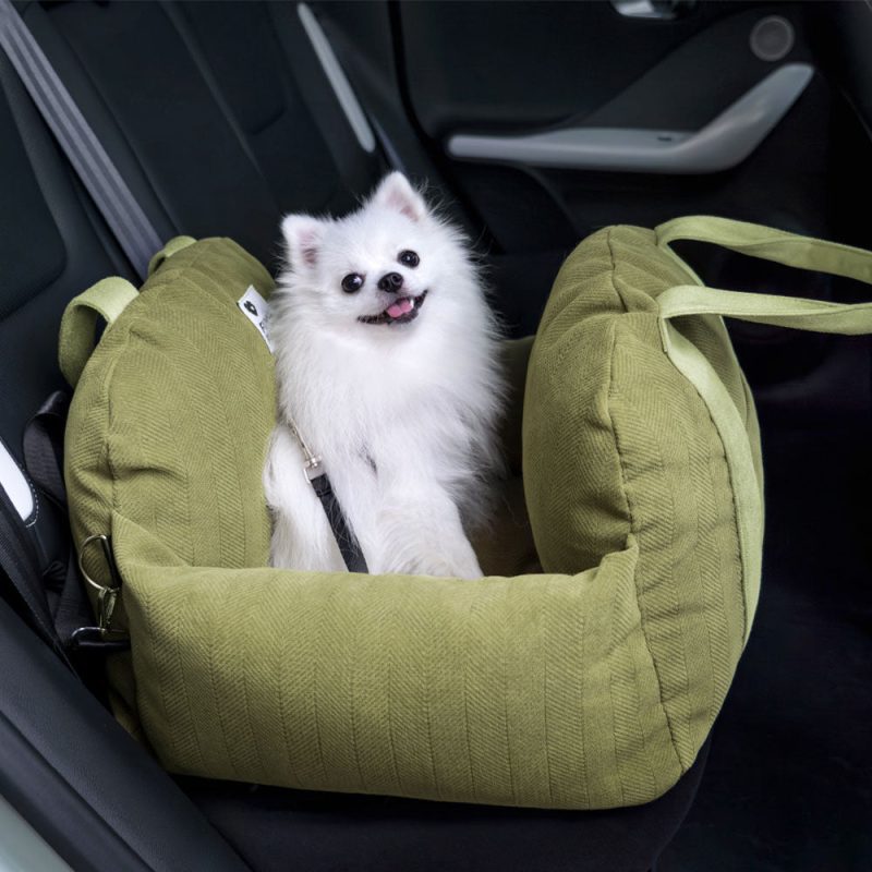 FunnyFuzzy HerringboneTravelBolsterSafetyPuppyDogCarSeatBed15