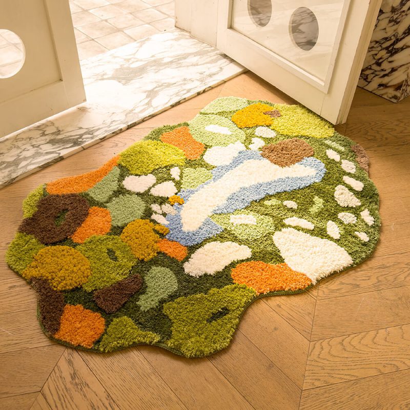 FunnyFuzzy IrregularNaturalPlushCarpetPetMatPetRug1