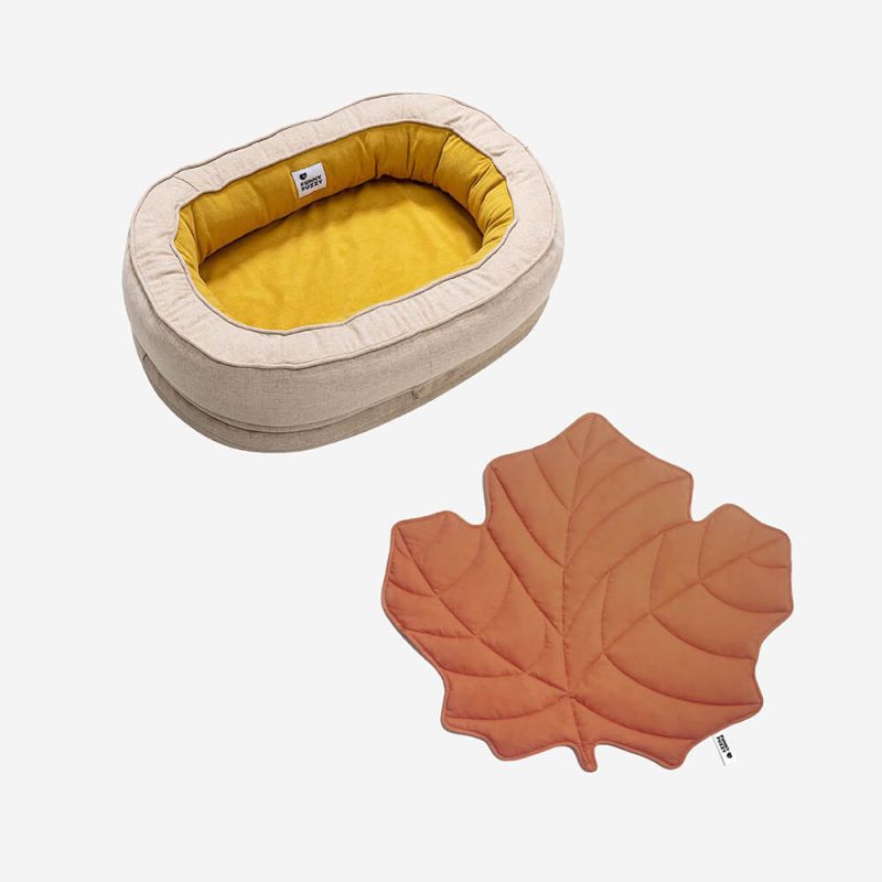 FunnyFuzzy LeafShapeDogBlanketWithDonutDogBed10