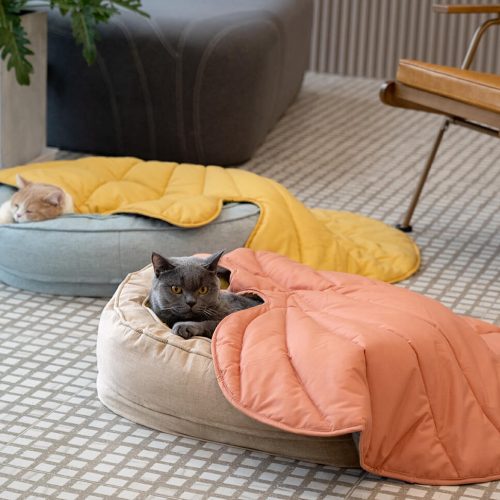 FunnyFuzzy LeafShapeDogBlanketWithDonutDogBed12