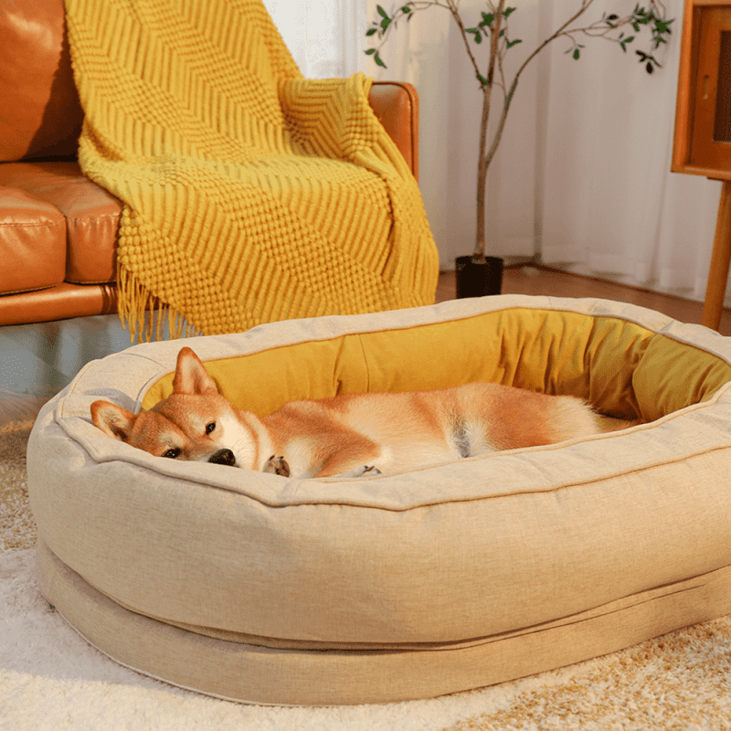 FunnyFuzzy LeafShapeDogBlanketWithDonutDogBed12