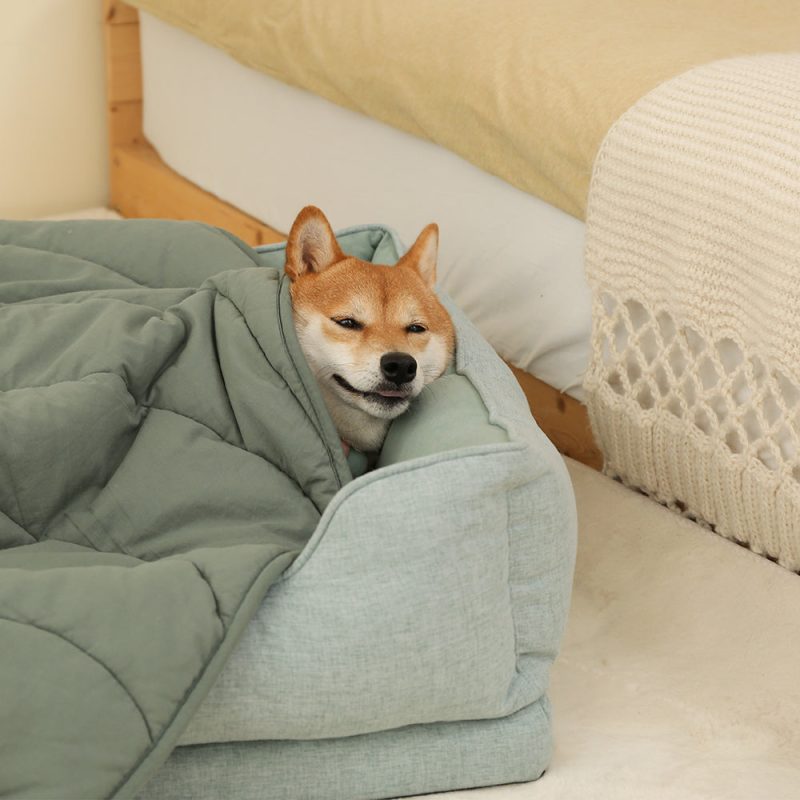 FunnyFuzzy LeafShapeDogBlanketWithDonutDogBedB1