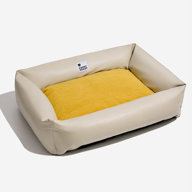 FunnyFuzzy LeathaireWaterproofCozyPetDogBed10