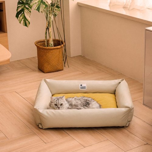 FunnyFuzzy LeathaireWaterproofCozyPetDogBed5