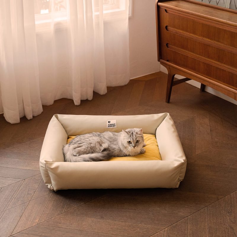 FunnyFuzzy LeathaireWaterproofCozyPetDogBed6