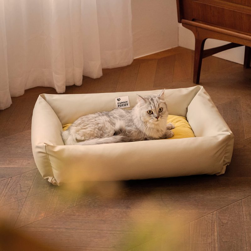 FunnyFuzzy LeathaireWaterproofCozyPetDogBed9