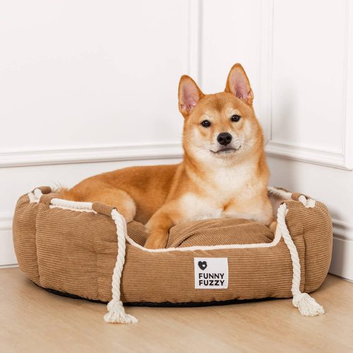 FunnyFuzzy PlayfulPullRopePetBedAdjustableChew ResistantDog CatBed2