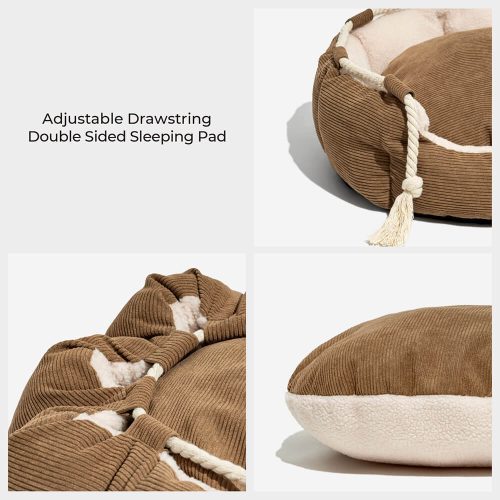 FunnyFuzzy PlayfulPullRopePetBedAdjustableChew ResistantDog CatBed6