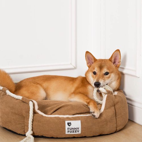 FunnyFuzzy PlayfulPullRopePetBedAdjustableChew ResistantDog CatBed7