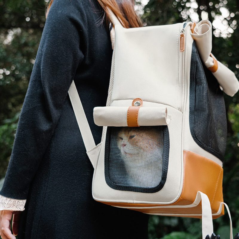 FunnyFuzzy SquareBreathableFoldablePortablePetCarrierCatBackpack5