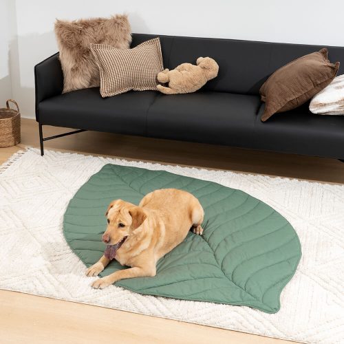 FunnyFuzzy SuperLargeHighQualityLeafShapeHumanMatDogBlanket11