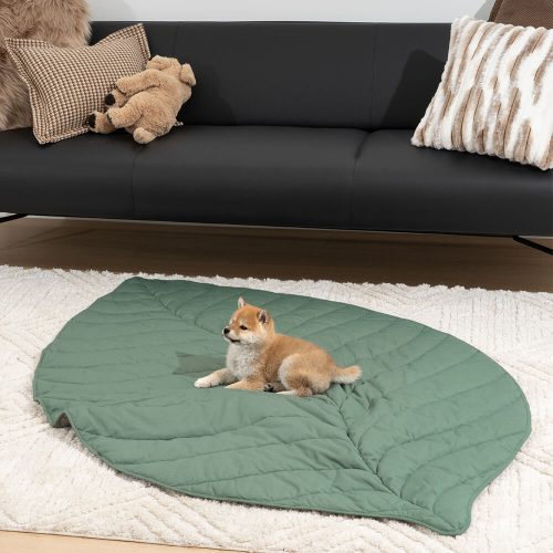 FunnyFuzzy SuperLargeHighQualityLeafShapeHumanMatDogBlanket6