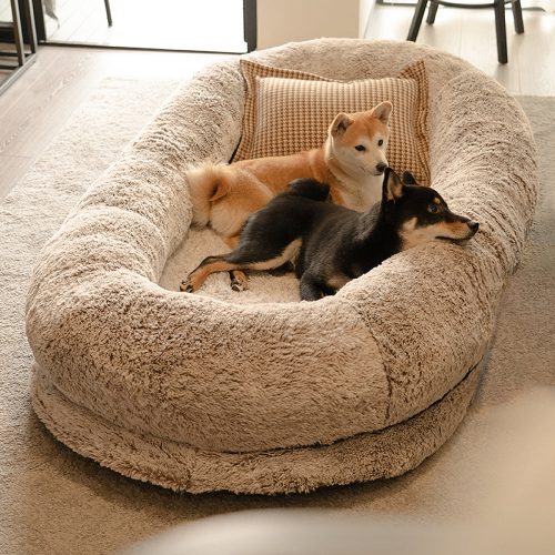 FunnyFuzzy SuperLargeLuxurySleepDeeperHumanDogBed1