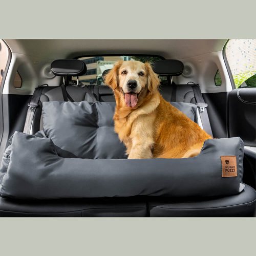 FunnyFuzzy TravelBolsterSafetyWaterproofMediumLargeDogCarBackSeatBed5