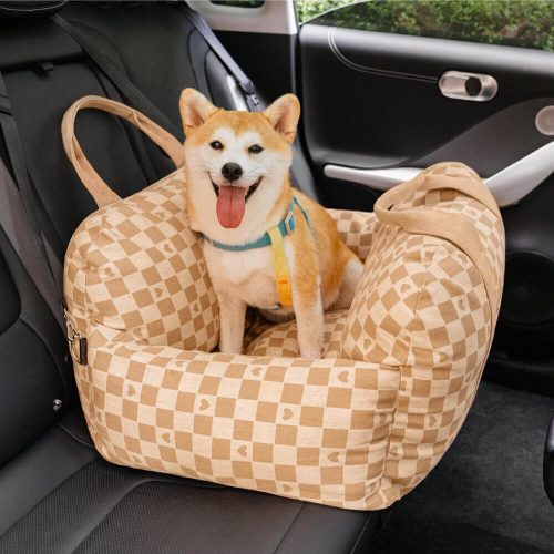 FunnyFuzzy VintageHeartCheckerboardDogCarSeatBed5 f6135c3e 6a2b 48c8 b652 064d20c96750