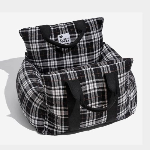 FunnyFuzzy VintagePlaidTravelSafetyDogCarSeatBed12