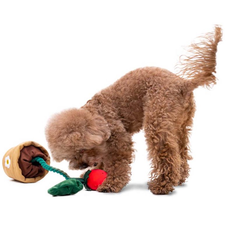 Funnyfuzzy PlushSqueakyDogToyStrawberryPotted8