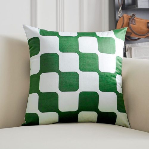 GeometricLabyrinthCheckVelvetThrowPillow 4