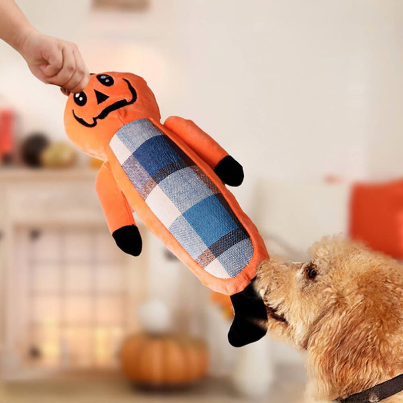 HalloweenFunnyPumpkinTeethingRopeToysDogChewToySet 3