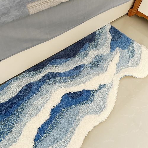 Hand Tufted 3D Wave Pattern Carpet Luxury Textured Area Rug 1 3