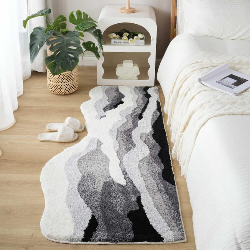 Hand Tufted 3D Wave Pattern Carpet Luxury Textured Area Rug 1 7