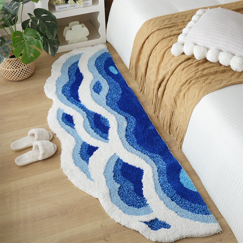 Hand Tufted 3D Wave Pattern Carpet Luxury Textured Area Rug 1 8