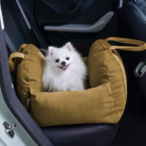 HerringboneTravelBolsterSafetyPuppyDogCarSeatBed EarthYellow Singleseat