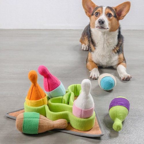 InteractiveBowlingPuzzleDogTreatDispenserToy 5