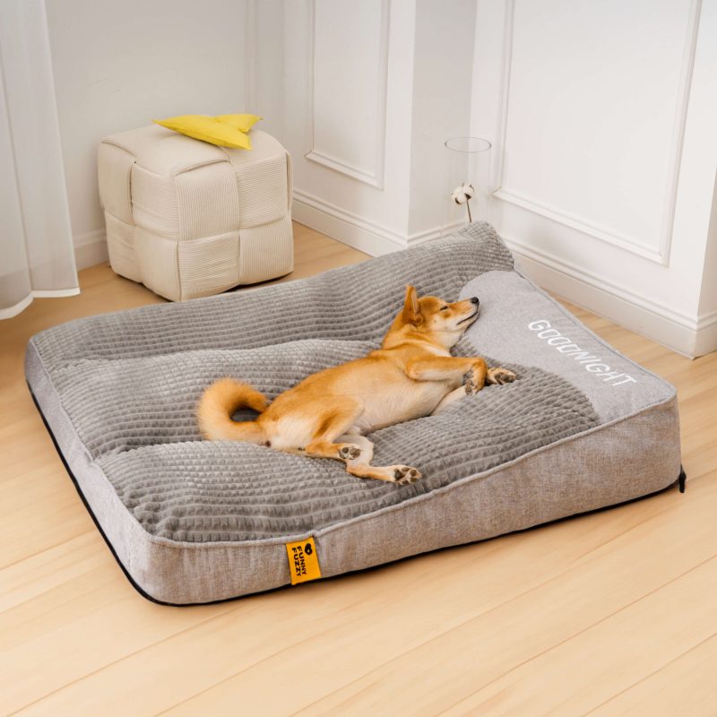 LargeThickScratch resistantSpineProtectionDogCushionBed grey 1