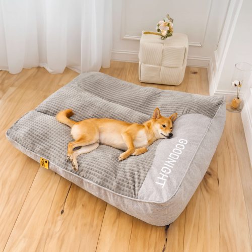 LargeThickScratch resistantSpineProtectionDogCushionBed grey 2