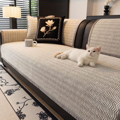 LightLuxuryChenilleBreathableFabricScratch ResistantNon SlipCouchCover 1